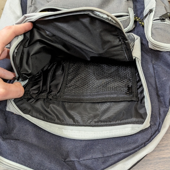 OP Backpack Book Bag , Grey / Navy Blue - Picture 11 of 12